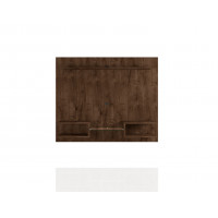 Manhattan Comfort 224BMC9 Plaza 64.25 Modern Floating Wall Entertainment Center with Display Shelves in Rustic Brown